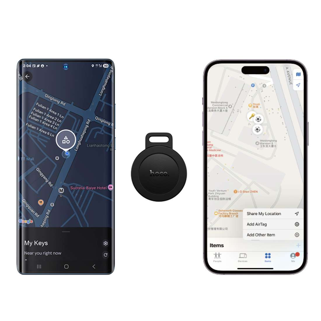 HOCO AirTAG E101 Android et iOS · جهاز تتبع ذكي عالمي